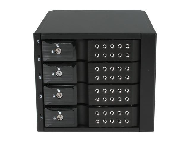 IStarUSA BPN-DE340SS-BLACK 3 X 5.25" To 4 X 3.5" SAS / SATA 6.0 Gb/s Trayless Hot-Swap Cage - Black Handle - OEM