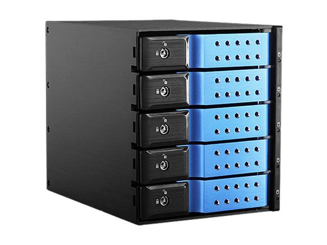 IStarUSA BPN-DE350HD-BLUE Trayless 3 X 5.25" To 5 X 3.5" 12Gb/s HDD Hot-swap Rack