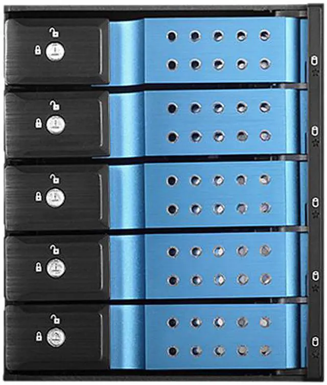 iStarUSA BPN-DE350HD-BLUE Trayless 3 x 5.25" to 5 x 3.5" 12Gb/s HDD Hot-swap Rack