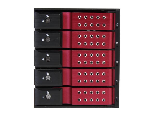 IStarUSA BPN-DE350SS-RED 3 X 5.25" To 5 X 3.5" SAS/SATA 6.0 Gb/s Trayless Hot-Swap Cage