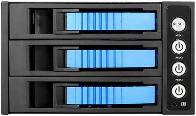 iStarUSA BPU-230HD-BLUE 2 x 5.25" to 3 x 3.5" 2.5" 12Gb/s HDD SSD Hot-swap Rack