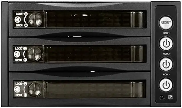iStarUSA BPU-230HD-BPL 2 x 5.25" to 3 x 3.5" 2.5" 12Gb/s HDD SSD Hot-swap Rack (Lockable Tray)