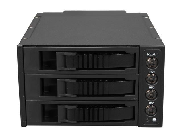 IStarUSA BPU-230SATA-BLACK 2x5.25" To 3x3.5" SAS/SATA 6.0 Gb/s Hot-Swap Cage - Black Tray