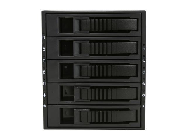 IStarUSA BPU-350SATA-BLACK 3x5.25" To 5x3.5" SAS/SATA 6.0 Gb/s Hot-Swap Cage - Black Tray
