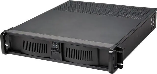 iStarUSA D-200-FS Black Aluminum / Steel 2U Rackmount Compact Stylish Chassis 1 External 5.25" Drive Bays