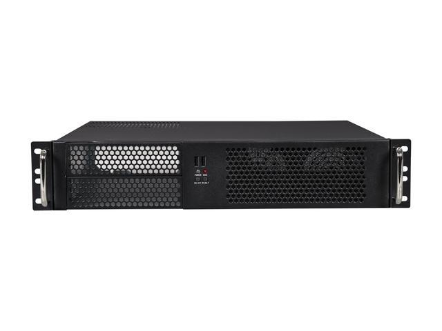 IStarUSA D-214-MATX Black Steel 2U Rackmount Chassis 2 External 5.25" Drive Bays