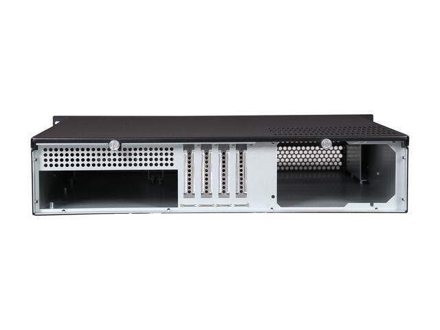 IStarUSA D-214-MATX Black Steel 2U Rackmount Chassis 2 External 5.25" Drive Bays