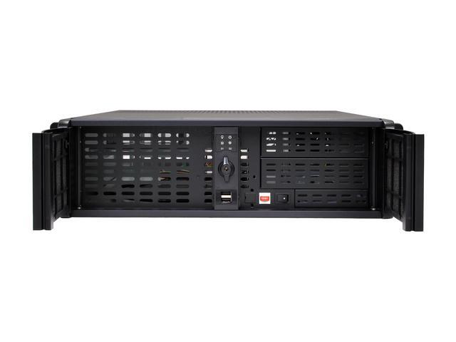 IStarUSA D-300-FS Black Aluminum / Steel 3U Rackmount Compact Stylish Front-mounted PSU Chassis 2 External 5.25" Drive Bays