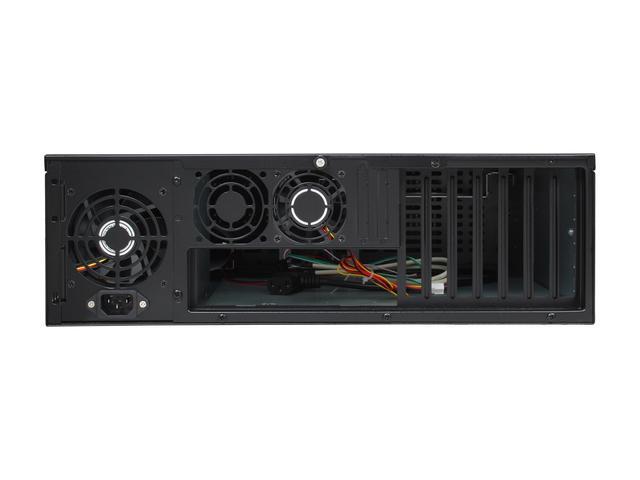 IStarUSA D-300-FS Black Aluminum / Steel 3U Rackmount Compact Stylish Front-mounted PSU Chassis 2 External 5.25" Drive Bays