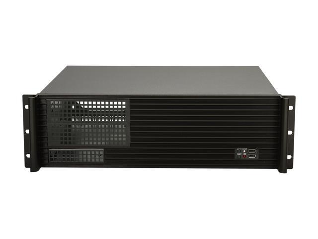 IStarUSA D-313SE-MATX Black Aluminum / Steel 3U Rackmount Compact Industrial Chassis - Black Bezel 2 External 5.25" Drive Bays