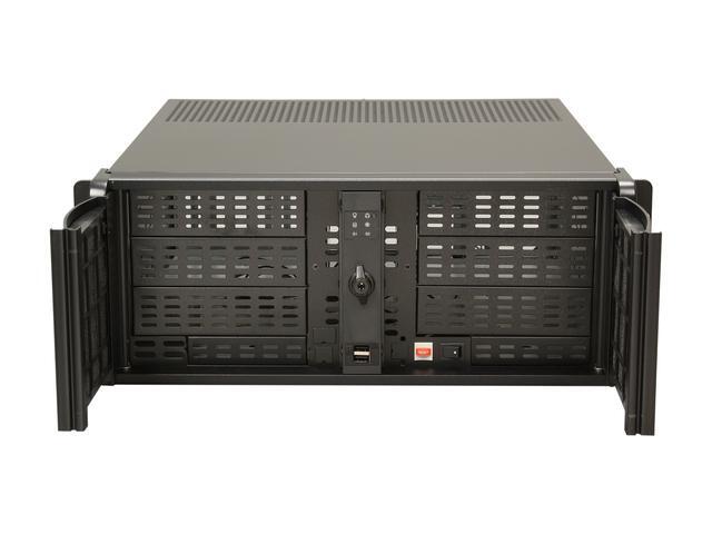 IStarUSA D-400-6-Black Black Steel 4U Rackmount Compact Stylish Server Chassis 6 External 5.25" Drive Bays