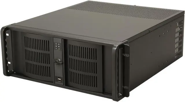 iStarUSA D-400-6-Black Black Steel 4U Rackmount Compact Stylish Server Chassis 6 External 5.25" Drive Bays