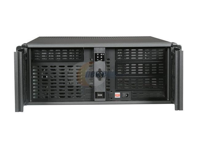 IStarUSA D-400 Black Aluminum / Steel 4U Rackmount Compact Stylish Chassis - Black Bezel 4 External 5.25" Drive Bays