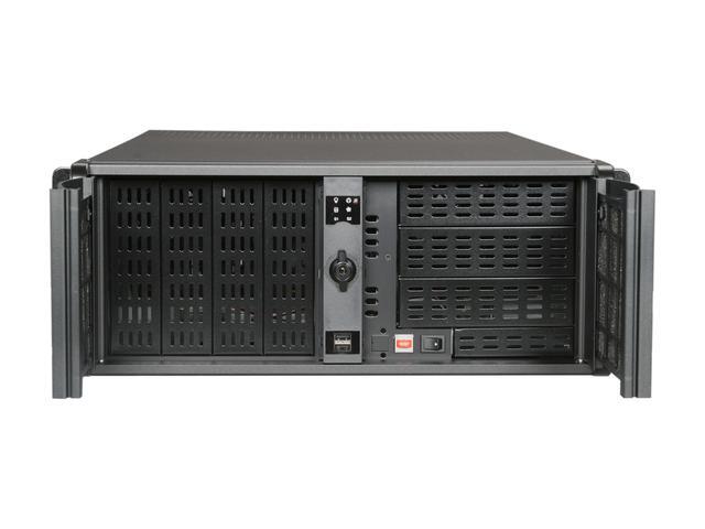 IStarUSA D-400L-7 Black Aluminum / Steel 4U Rackmount High Performance Chassis - Black Bezel 7 External 5.25" Drive Bays