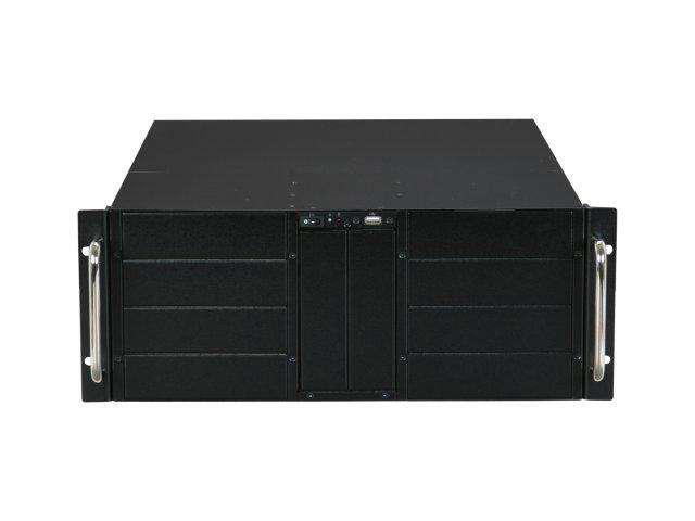 IStarUSA D-410 Black Zinc-Coated Steel 4U Rackmount Server Case 10 External 5.25" Drive Bays