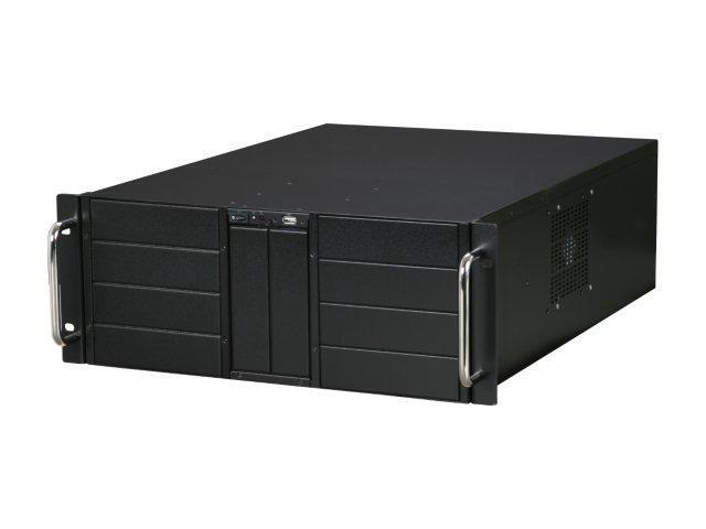 IStarUSA D-410 Black Zinc-Coated Steel 4U Rackmount Server Case 10 External 5.25" Drive Bays
