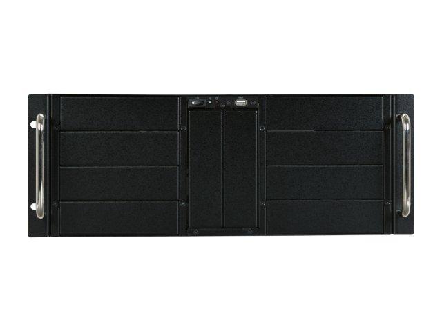 IStarUSA D-410 Black Zinc-Coated Steel 4U Rackmount Server Case 10 External 5.25" Drive Bays