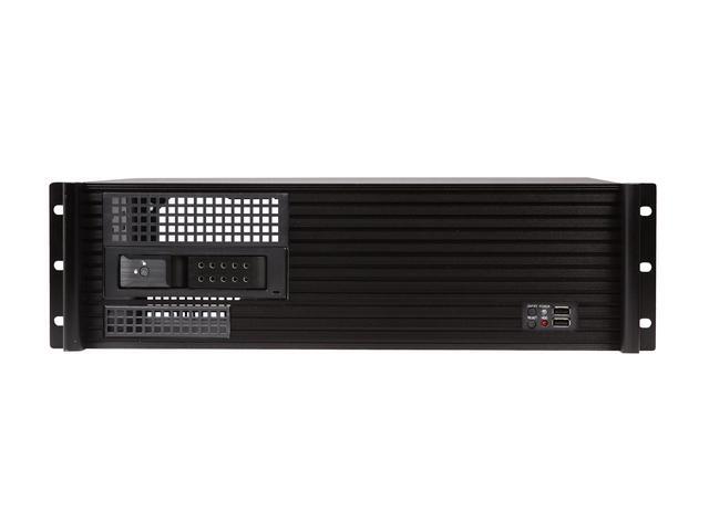 IStarUSA D313SEMATX-DE1BK Aluminum / Steel 3U Rackmount Compact Trayless Server Case - Black Bezel 1 External 5.25" Drive Bays