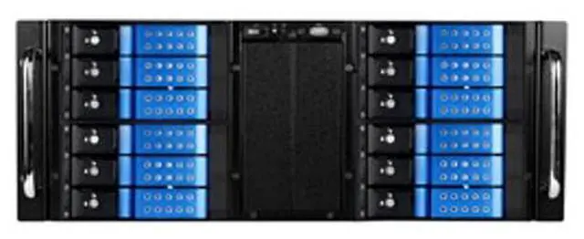 iStarUSA D410-DE12BL 4U 10-Bay Stylish Storage Server Rackmount 12 x 3.5 In. Trayless Hotswap Chassis Blue