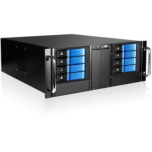 IStarUSA D410-DE8BL-225T 8-Bay Stylish Hot Swap Trayless Slim Odd Storage Server Rack Mount - Blue