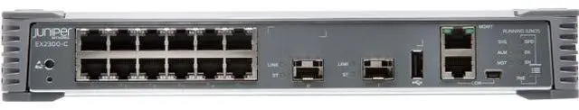 Juniper Networks EX2300-C-12P Compact Ethernet Switch - 12 Ports - Manageable - 3 Layer Supported - Modular - Twisted Pair Optical Fiber - 1U
