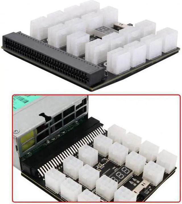 KAIBOXIXI 1200W Server PSU Power Supply Breakout Board Adapter with 17 Ports ATX 6 Pin for DPS-800GB 1200FB 1200QB