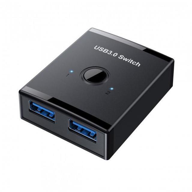 KAIBOXIXI KVM USB 3.0 Bidirectional Switch Selector 2 To 1 PCs Sharing Or 1 To 2 Hub For Keyboard Mouse Scanner Printer