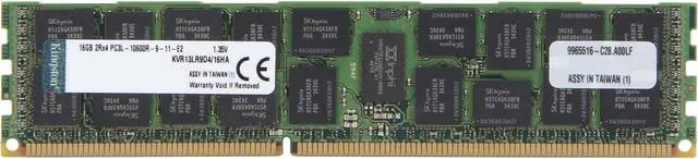 Kingston 16GB ECC Registered DDR3 1333 Server Memory (Server Hynix A) Model KVR13LR9D4/16HA