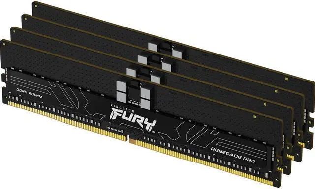 Kingston FURY Renegade Pro 128GB (8 x 16GB) DDR5 SDRAM Memory Kit - For Desktop PC Workstation - 128 GB (8 x 16GB) - DDR5-4800/PC5-38400R DDR5 SDRAM - 4800 MHz - CL36 - 1.10 V - ECC- KF548R36RBK4-128