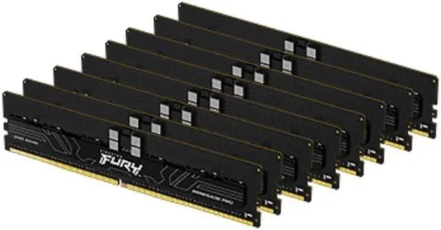 Kingston FURY Renegade Pro 256GB (8 x 32GB) DDR5 SDRAM Memory Kit - 256 GB (8 x 32GB) - DDR5-6000/PC5-48000 DDR5 SDRAM - 6000 MHz Single-rank Memory - CL32 - 1.35 V -ECC - Registered- KF560R32RBK8-256