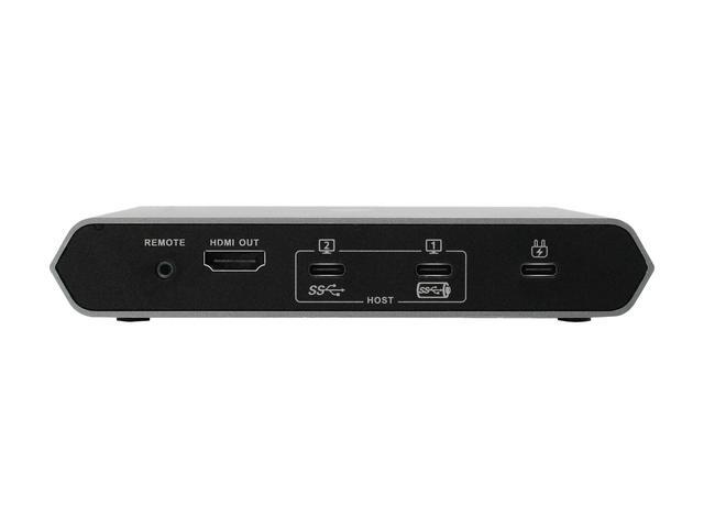 KVM 2-Port USB-C - IOGEAR 2 USB-C/Thunderbolt 3 Devices - 2 USB 3.1 Up To 5Gbps - 4k 30Hz - Power Delivery 75W - Plug N Play - TAA - Mac/Win - GUD3C04