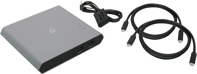 KVM 2-Port USB-C - IOGEAR 2 USB-C/Thunderbolt 3 Devices - 2 USB 3.1 Up To 5Gbps - 4k 30Hz - Power Delivery 75W - Plug n Play - TAA - Mac/Win - GUD3C04