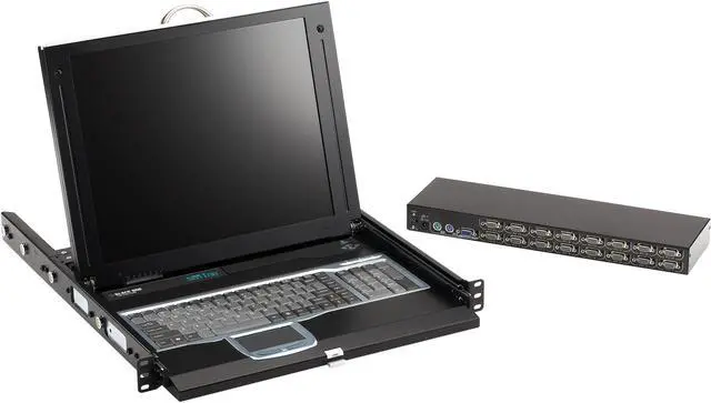 KVM LCD CONSOLE TRAY AND SWITCH - 17IN SINGLE-RAIL VGA PS/2 USB 16-PORT G