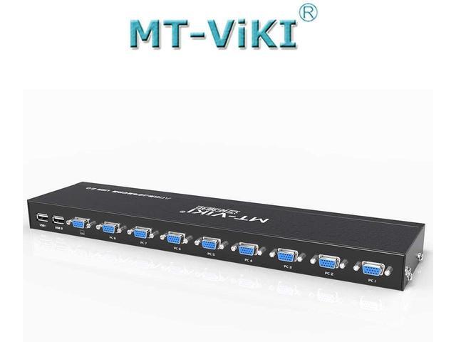 KVM Switch 8 Port KVM Switch VGA USB+8 Cables 2 In1 & Wired Extended Selector MT-VIKI 8x1 Rackmount KVM VGA Switch