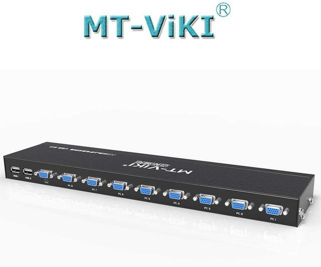KVM Switch 8 Port KVM Switch VGA USB+8 Cables 2 In1 & Wired Extended Selector MT-VIKI 8x1 Rackmount KVM VGA Switch