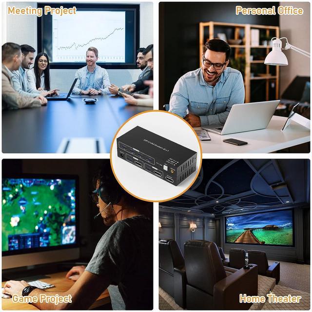 KVM Switch Display Port 8K 60Hz 2 Port DisplayPort KVM Switch With 4 USB 3.0 Port 2 Computers Share 1 Monitors DP 1.4 PC Keyboard Mouse Switcher With USB Cable Desktop Controller And Power Adapter