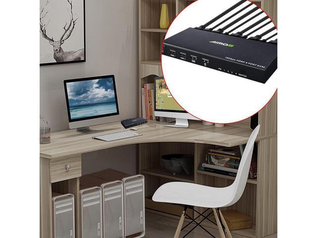 KVM Switch HDMI 4K 60Hz 4 Port Box USB Switch With 4 USB 2.0 Hubs 4 In 1 Out HDMI KVM Switch Support Wireless Keyboard And Mouse And Hotkey Switching No Power Require