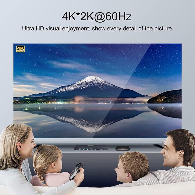 KVM Switch HDMI 4K 60Hz 4 Port Box USB Switch With 4 USB 2.0 Hubs 4 In 1 Out HDMI KVM Switch Support Wireless Keyboard And Mouse And Hotkey Switching No Power Require