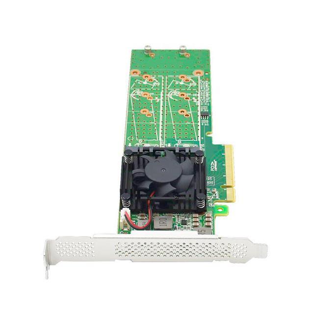 Linkreal PCIe 3.0 X8 To 4 Port M.2 NVMe SSD Switch Adapter With Low Profile Bracket For Server Storage Solutions