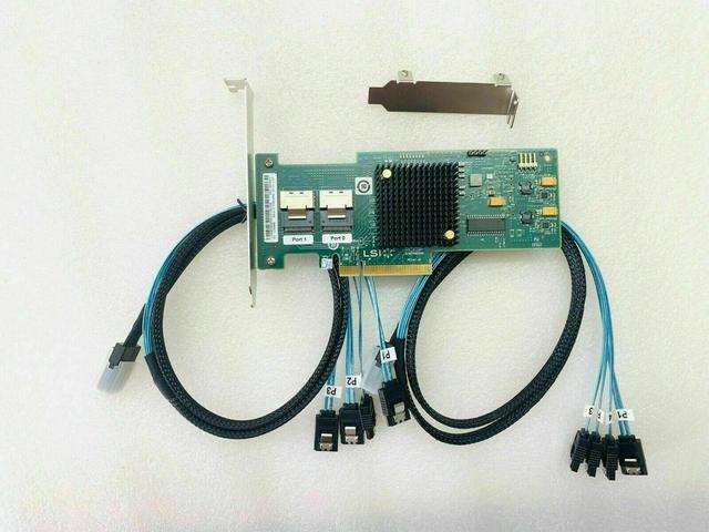 LSI 6Gbps SAS HBA 9220-8i P20 IT Mode ZFS FreeNAS UnRAID + 2* SATA Cable