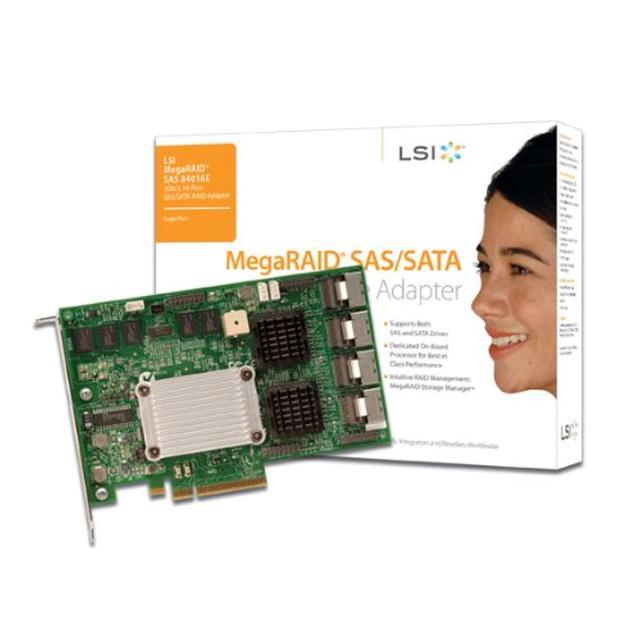LSI Logic LSI00137 MegaRAID SAS 84016E SGL 16PT 3GB S PCIE 256MB Controller Card