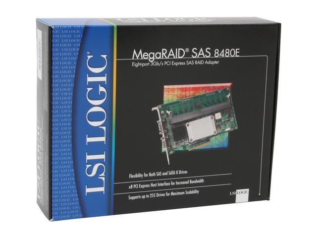 LSI LSI00049 PCI Express SATA / SAS MegaRAID 8480E 8 Port 3G 256MB