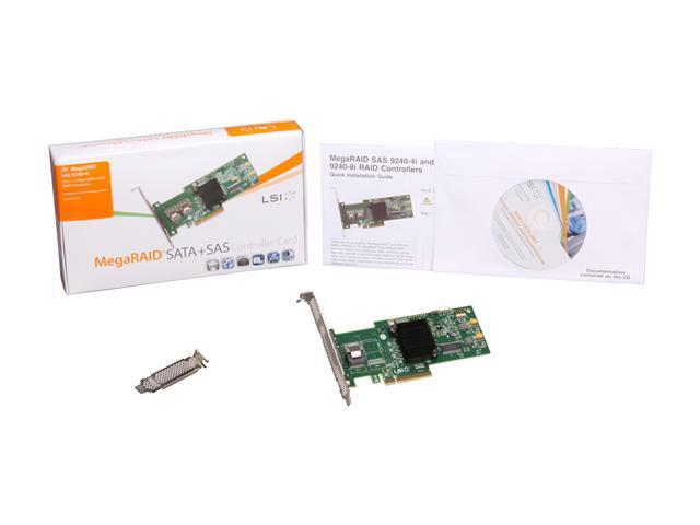 LSI MegaRAID Internal Low-Power SATA / SAS 9240-4i 6Gb/s PCI-Express 2.0 RAID Controller Card Single Avago Technologies