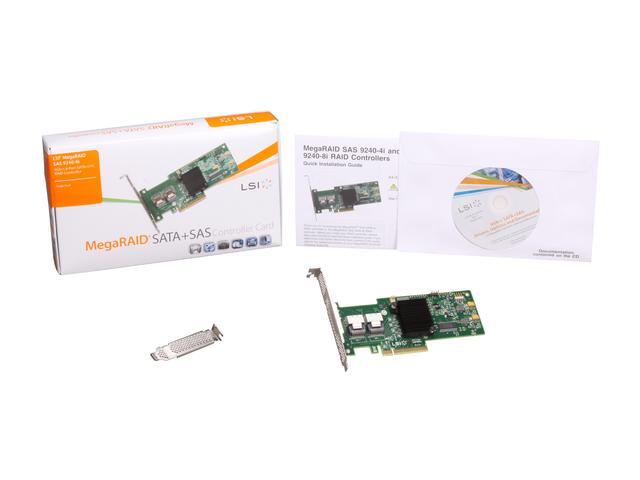 LSI MegaRAID Internal Low-Power SATA/SAS 9240-8i 6Gb/s PCI-Express 2.0 RAID Controller Card Single Avago Technologies