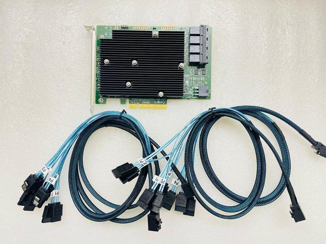 LSI SAS 9300-16I 12GB/S HBA BUS ADAPTER CARD IT Mode 4*SFF-8643 SATA Cable US