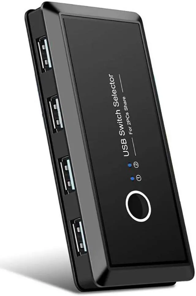 Luom T05 USB Switcher USB 2.0 KVM Switch Box 2 Port PCs Sharing 4 Devices for Keyboard Mouse Printer Monitor Switch Selector