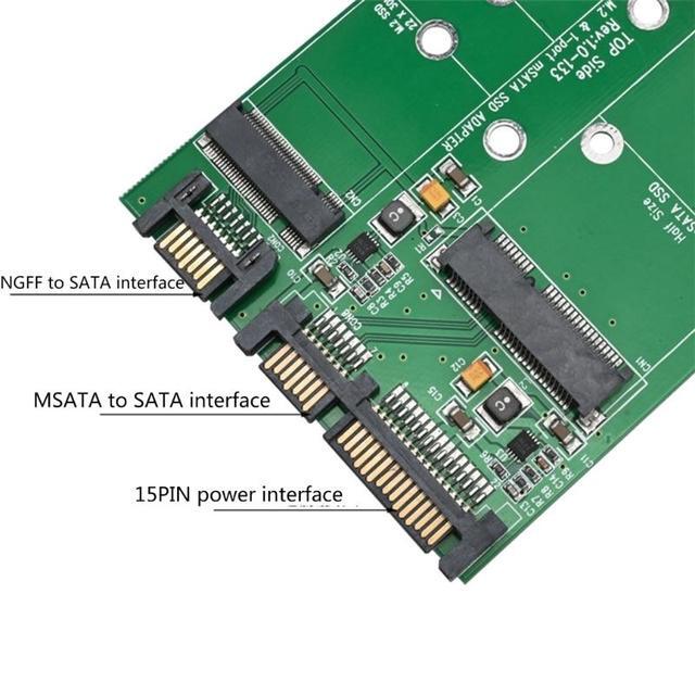 M.2 NGFF Msata SSD To Sata 3.0 2.5" Adapter M.2 SSD Converter Riser Card For PC Laptop Add On Card Up To 6Gdps