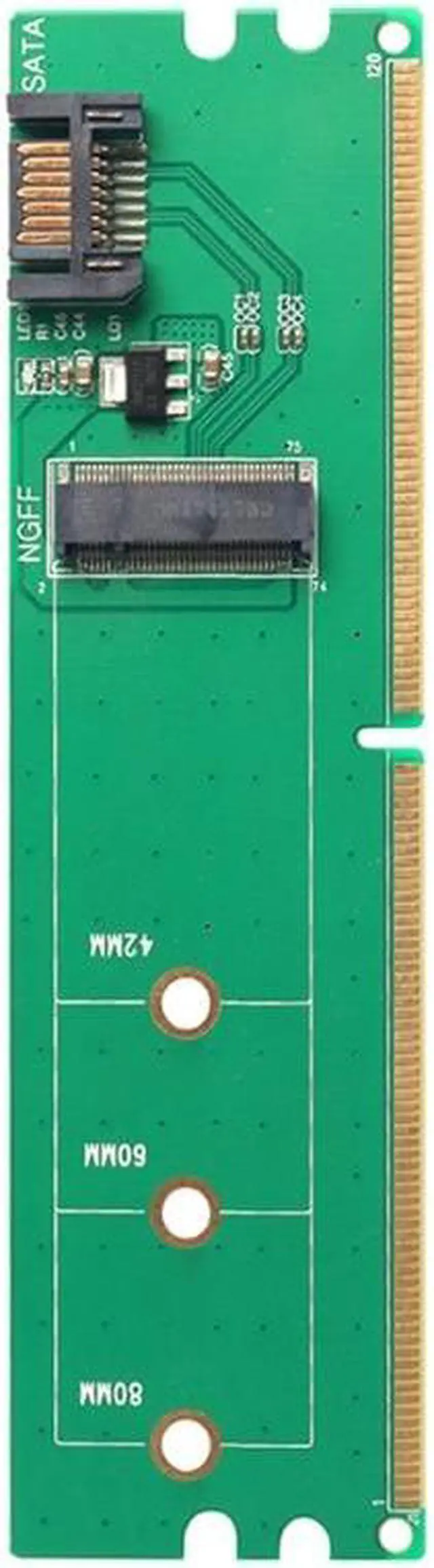 M.2 Ngff- SSD to SATA Adapter DDR2 Powered SATA to M.2 SSD Ngff- B Key Convert Card to Win 7/8/10 Support 2242-60-80 SSD