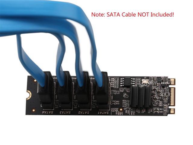 M.2 NVMe To 4 SATA Adapter Controller Card Internal 4 Port Non-RAID SATA III 6GB/s M.2 NVMe Adapter Card For Desktop PC Support SSD And HDD Hard Disk Drive