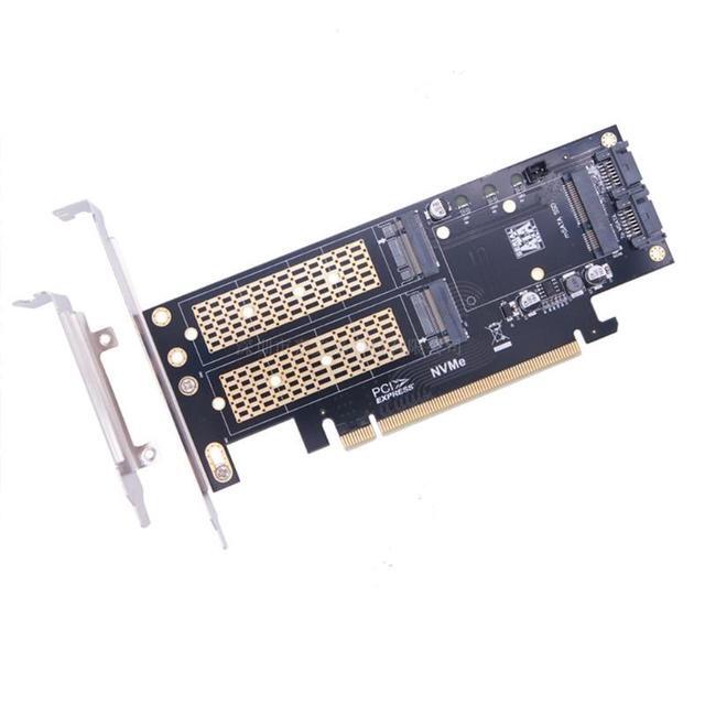 M.2 NVMe To Pci-E 4X 3 In 1 Expansion Card Adapter For Computer Laptop B+M Key MSATA Easy Installation Card